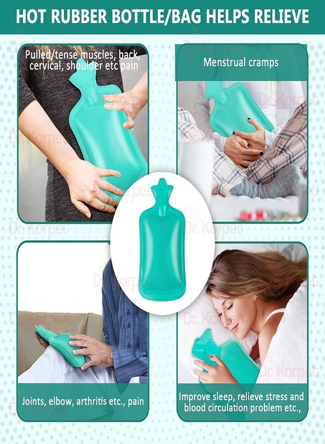 Wuze Rubber Hot Water Bottle, Hot Compress, Pain Relief from Headaches, Cramps, Arthritis, Back Pain, Sore Muscles, Injuries - 2 L Capacity - Image 3