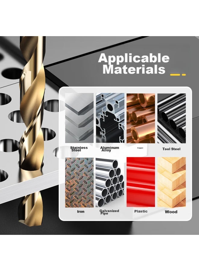 Huhao Twist Drill Bit Set For Stainless Steel, Alloy Steel, Iron, High Hardness, Electric Hand Drill, Straight Shank, Complete Set For Drilling - Image 5