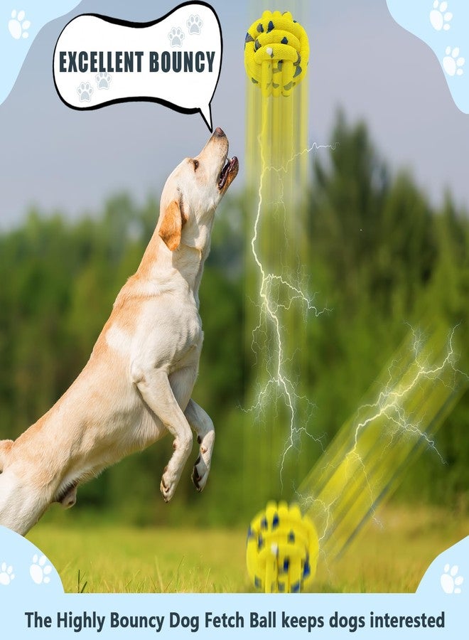 Magicorange مجموعة كرات ماجيك أورانج للكلاب (4 كرات) - لعبة كرة تنس للكلاب التي تمضغ بقوة - لعبة مضغ غير قابلة للتلف لتخفيف آلام التسنين - كرة جلب للكلاب - Image 5