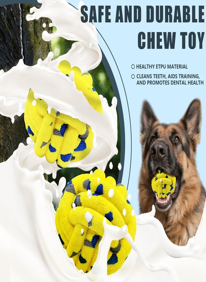 Magicorange مجموعة كرات ماجيك أورانج للكلاب (4 كرات) - لعبة كرة تنس للكلاب التي تمضغ بقوة - لعبة مضغ غير قابلة للتلف لتخفيف آلام التسنين - كرة جلب للكلاب - Image 3