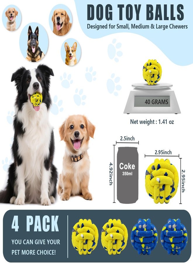 Magicorange مجموعة كرات ماجيك أورانج للكلاب (4 كرات) - لعبة كرة تنس للكلاب التي تمضغ بقوة - لعبة مضغ غير قابلة للتلف لتخفيف آلام التسنين - كرة جلب للكلاب - Image 2