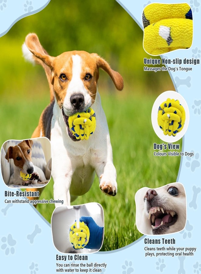 Magicorange مجموعة كرات ماجيك أورانج للكلاب (4 كرات) - لعبة كرة تنس للكلاب التي تمضغ بقوة - لعبة مضغ غير قابلة للتلف لتخفيف آلام التسنين - كرة جلب للكلاب - Image 4