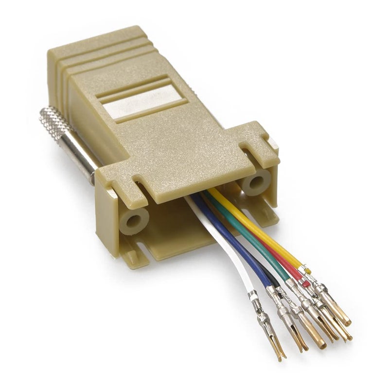 InstallerParts DB9 Female to RJ11/12 (6 Wire) Modular Adapter Ivory - Gold Plated - Image 2