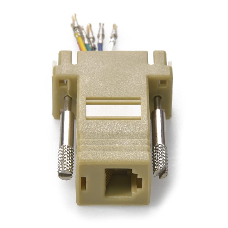 InstallerParts DB9 Female to RJ11/12 (6 Wire) Modular Adapter Ivory - Gold Plated - Image 3