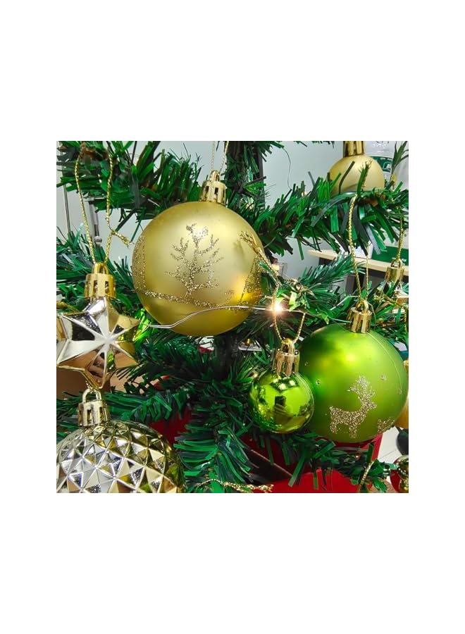 The Bros زينة شجرة عيد الميلاد كرات زينة زينة شجرة عيد الميلاد، 44 قطعة زينة كرات عيد الميلاد لعيد الميلاد حفلات الزفاف حفلات زينة المنزل (أخضر ذهبي) - Image 2