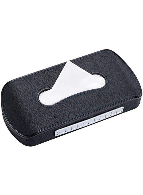 Mr.Ho MrHo Luxury Black Leather Car Napkin Holder Multiuse Paper Towel Cover Case with One Tissue Refill for Car  Truck Decoration 