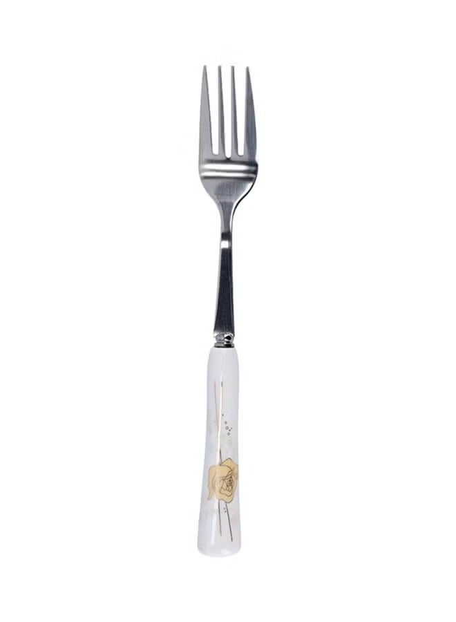 DELCASA 6-Piece Dinner Fork Set White/Yellow  - Image 3