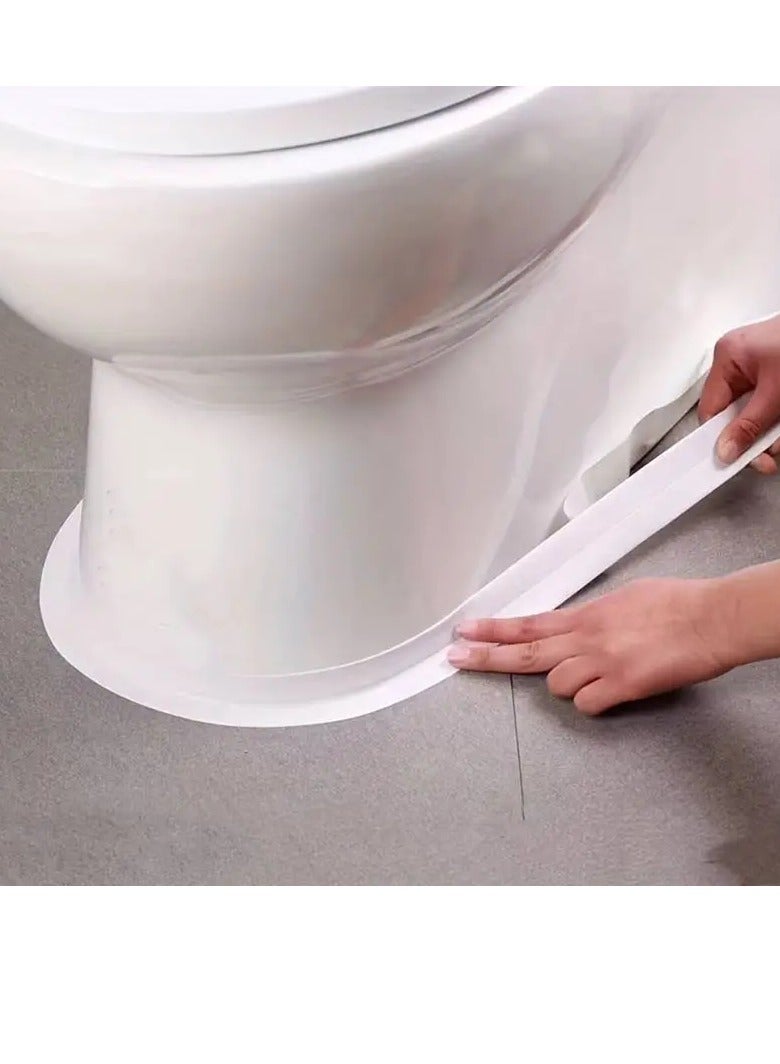 بامير شريط السد 5 متر × 3.8 سم، شريط السد المقاوم للماء بحافة بالوعة، شريط ختم ذاتي اللصق للمطبخ والحمام وحوض الاستحمام وأرضية الجدار وشريط لاصق مانع للرطوبة وشريط حماية العفن - Image 4