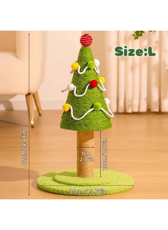 خداش شجرة عيد الميلاد للقطط مع حبل السيزال وإطار التسلق هيكل لعب داخلي تفاعلي موديل L - Image 3
