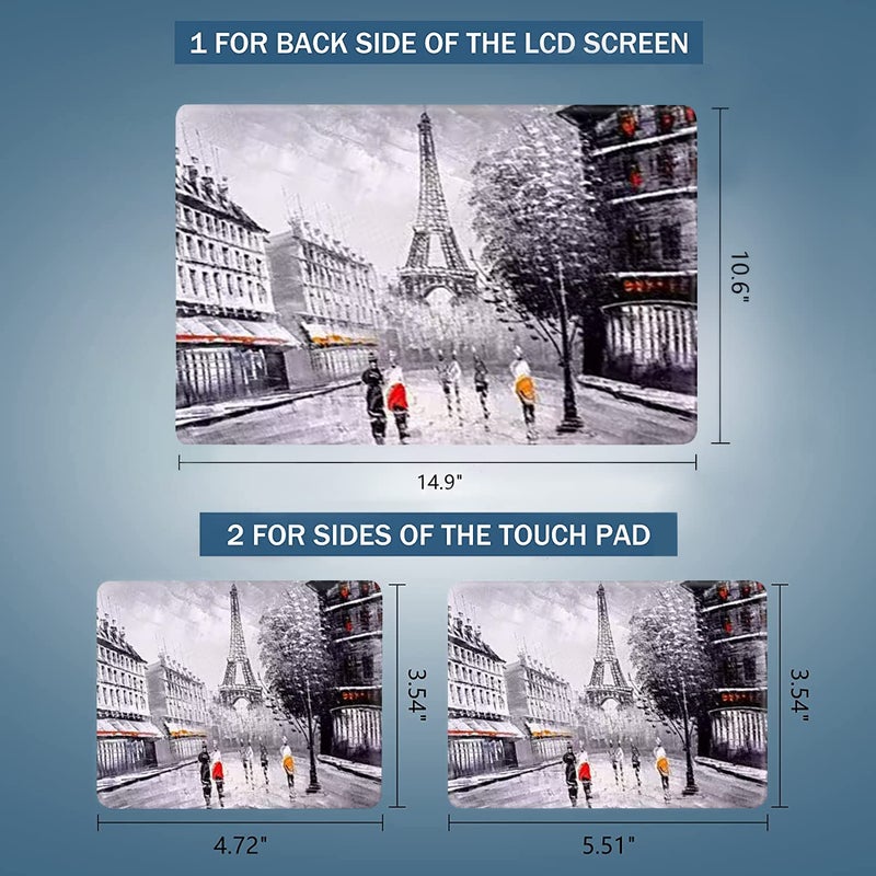 ICOLOR Eiffel Tower 11.6 13 13.3 14 15 15.6 inches Netbook Laptop Skin Sticker Chromebook Skin Reusable Protector for Laptop Notebook FY-NEK-19 - Image 4