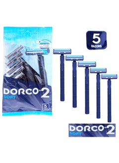 DORCO 2 Blades Soft Razors For Men 5 Pieces  - Image 1