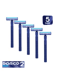 DORCO 2 Blades Soft Razors For Men 5 Pieces  - Image 2
