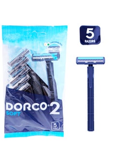 DORCO 2 Blades Soft Razors For Men 5 Pieces  - Image 3