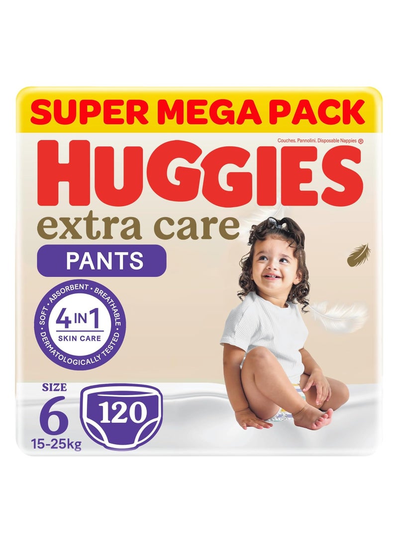 HUGGIES Huggies, Extra Care Culottes, Size 6, 15-25 kg, Super Mega Pack, 120 Diaper Pants
