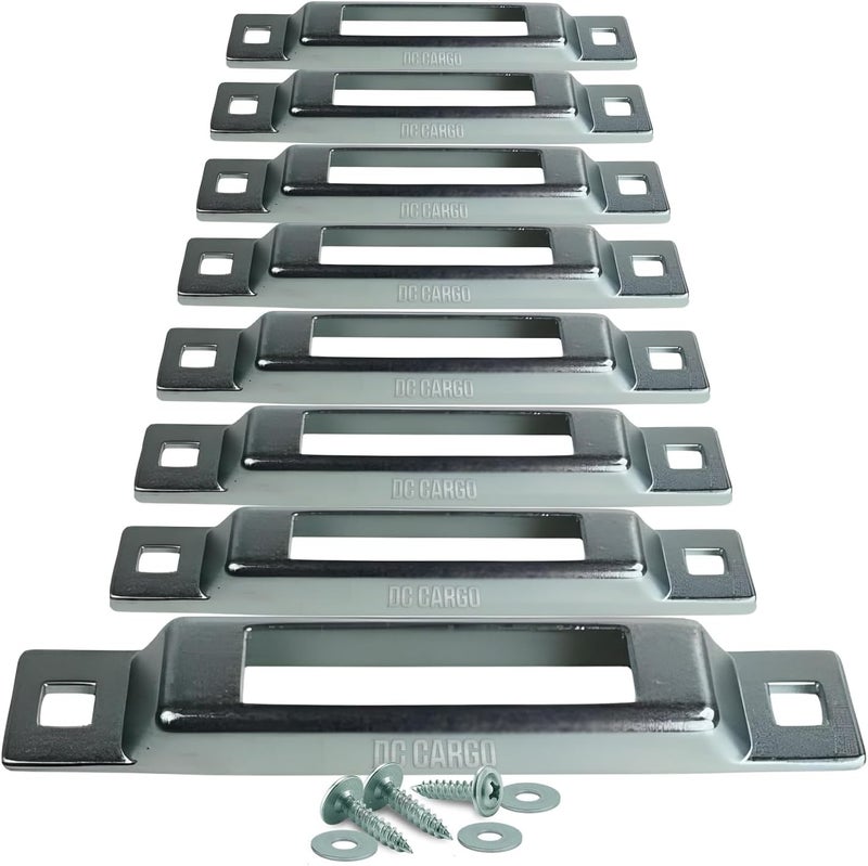 DC Cargo Mall E Track Single Slot Tie-Downs | 8 Pack | Mini Galvanized Steel Anchor for E Track Ratchet/Cam Straps - Image 1