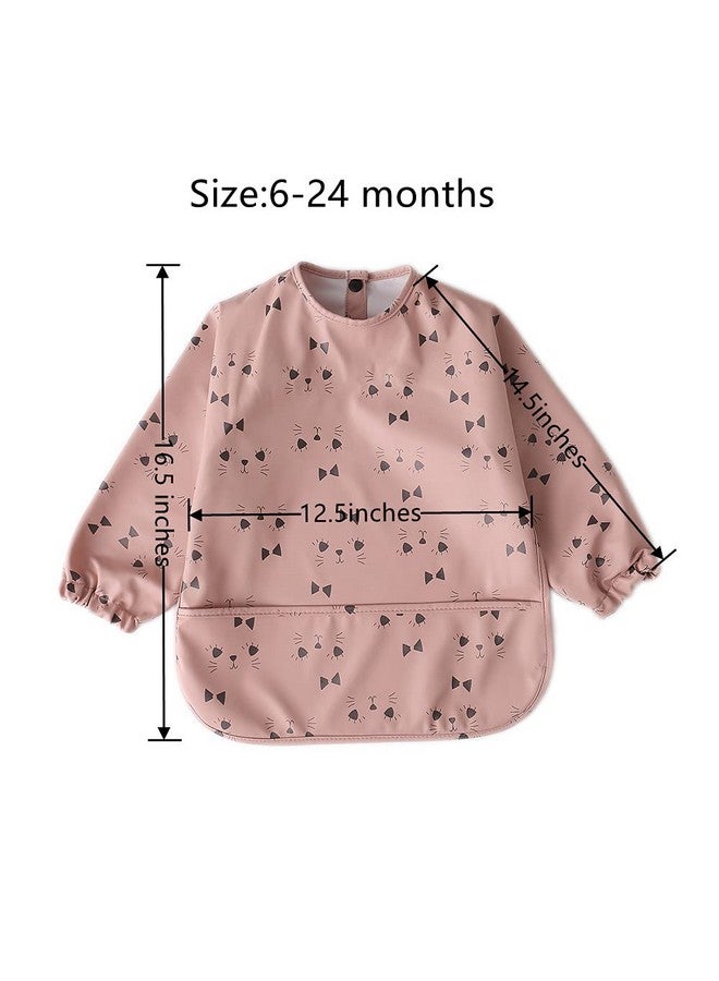 GZMM Waterproof Baby Bibsinfant Toddler Long Sleeve Feeding Bib With Food Catchereasy Clean & Washable 2 Pack - Image 4