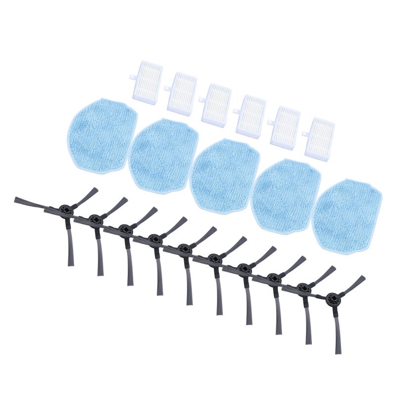 Robot Vacuum Replacement Parts: 6 Filters 5 Mop Pads 10 Side Brushes - High Absorbent Durable Mop Pads Filter Vacuum Accessories for ZCWA ONSON MAMNV BR150 BR151 Robot Vacuum And Mop Combo - Image 3