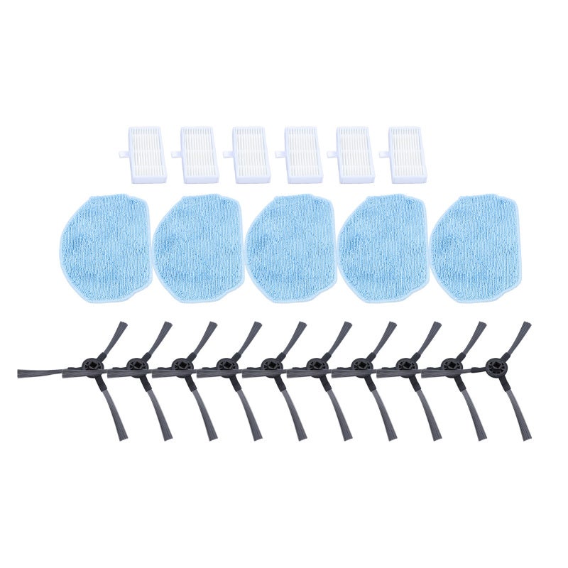 Robot Vacuum Replacement Parts: 6 Filters 5 Mop Pads 10 Side Brushes - High Absorbent Durable Mop Pads Filter Vacuum Accessories for ZCWA ONSON MAMNV BR150 BR151 Robot Vacuum And Mop Combo - Image 2