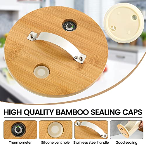 Vuinop Rice Dispenser, Rice Storage Container：Flour and Cereal Container with Airtight Lid and Wooden Stand, Glass Food Storge Container for Kitchen Organization and Pantry Store (5L) - Image 3