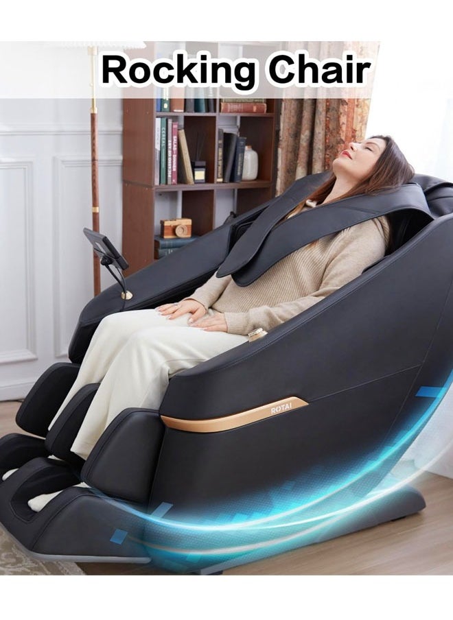 ROTAI Premium Zero-Gravity Massage Chair in Black with Magnetic Therapy for Back & Waist, 36 Full-Body Airbags, Heated Massage, Intelligent Voice Control & Bluetooth Speakers – 10-Year Warranty  - Image 4