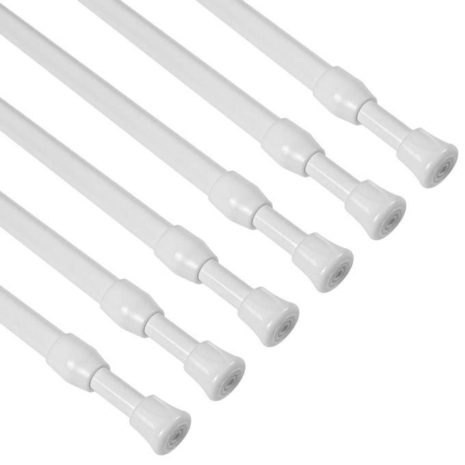6 Pack Small Spring Tension Curtain Rod 1628 Inch Tension Rods No Drill for Window Cupboard ClosetWhite