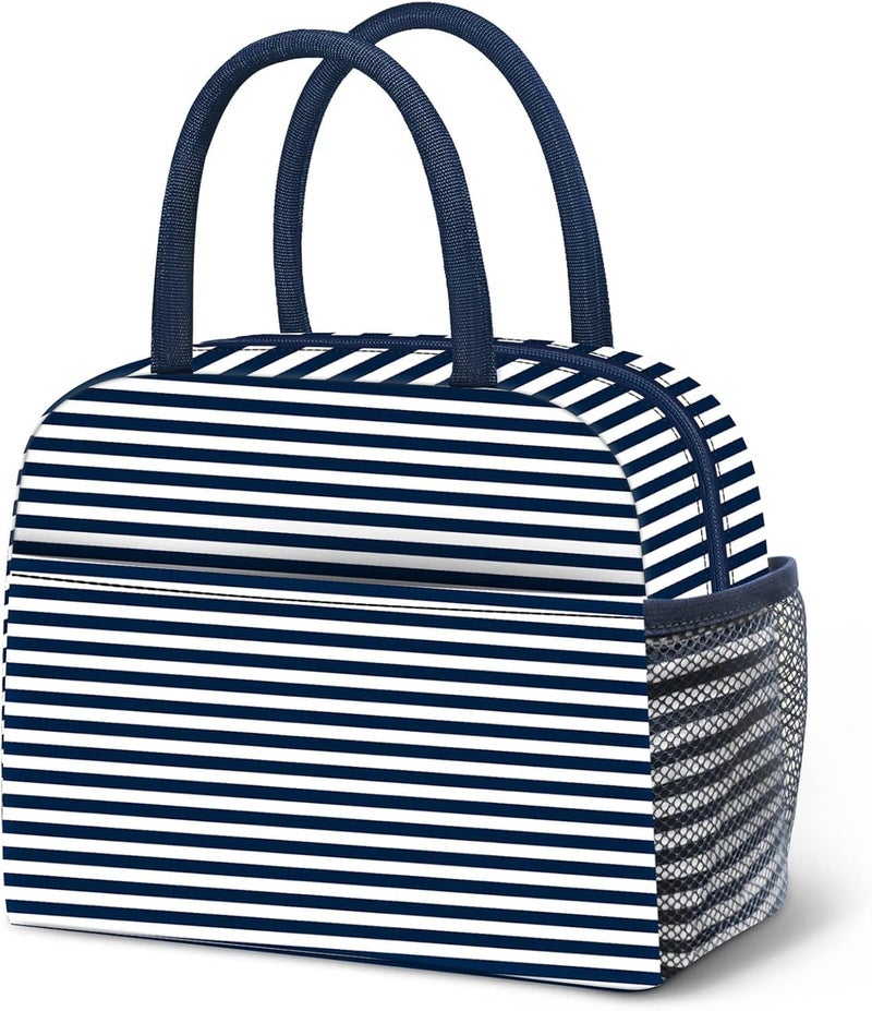 Dalinda Lunch Bag Women  Lunch Box For Women Men Reusable Insulated Lunch Tote Bag  Handbags Case High Capacity For Travel Work Picnic  Navy Blue2 - Image 1
