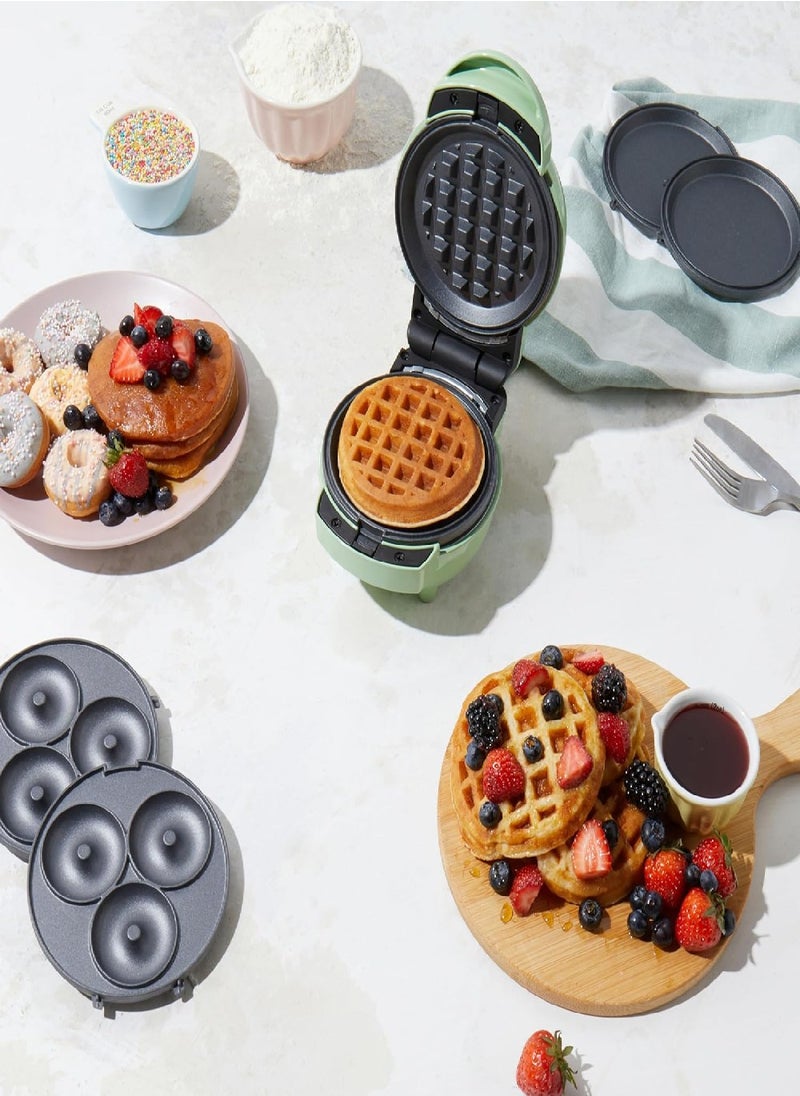 Giles & Posner - Giles & Posner EK5535GSGR 3 in 1 Mini-Bites Maker - Non-Stick Cooking Plates, Doughnut, Waffle, and Pancake Maker, 3 Minute Pre-Heat time, Non-Slip Feet, Easy to Clean, Ready Indicator Lights, 400W - Image 1