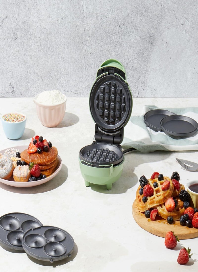 Giles & Posner - Giles & Posner EK5535GSGR 3 in 1 Mini-Bites Maker - Non-Stick Cooking Plates, Doughnut, Waffle, and Pancake Maker, 3 Minute Pre-Heat time, Non-Slip Feet, Easy to Clean, Ready Indicator Lights, 400W - Image 1