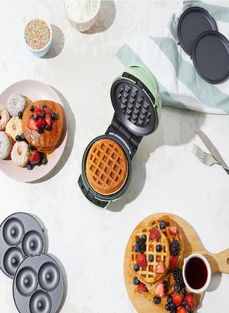 Giles & Posner - Giles & Posner EK5535GSGR 3 in 1 Mini-Bites Maker - Non-Stick Cooking Plates, Doughnut, Waffle, and Pancake Maker, 3 Minute Pre-Heat time, Non-Slip Feet, Easy to Clean, Ready Indicator Lights, 400W - Image 1