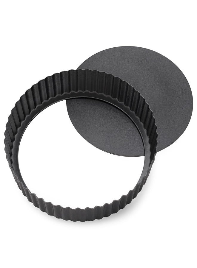 Maclia Tart Pan Removable Bottom - 9 Inch Non-Stick Carbon Steel Pie Pan for Baking Tarts, Pies, Quiches, Brownies, Quiche Baking Dish with Fluted Edges, Fruit Tart Mold - Image 1