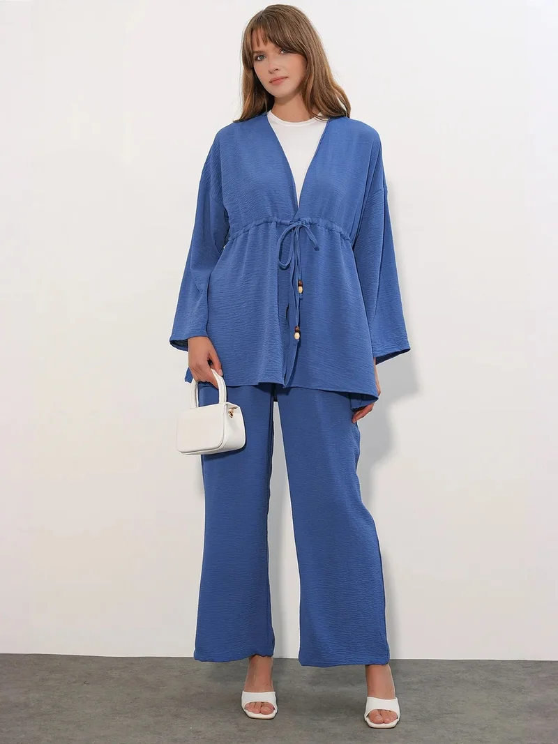 BIG DART BDART Two-Piece Wide-Leg Kimono Set
