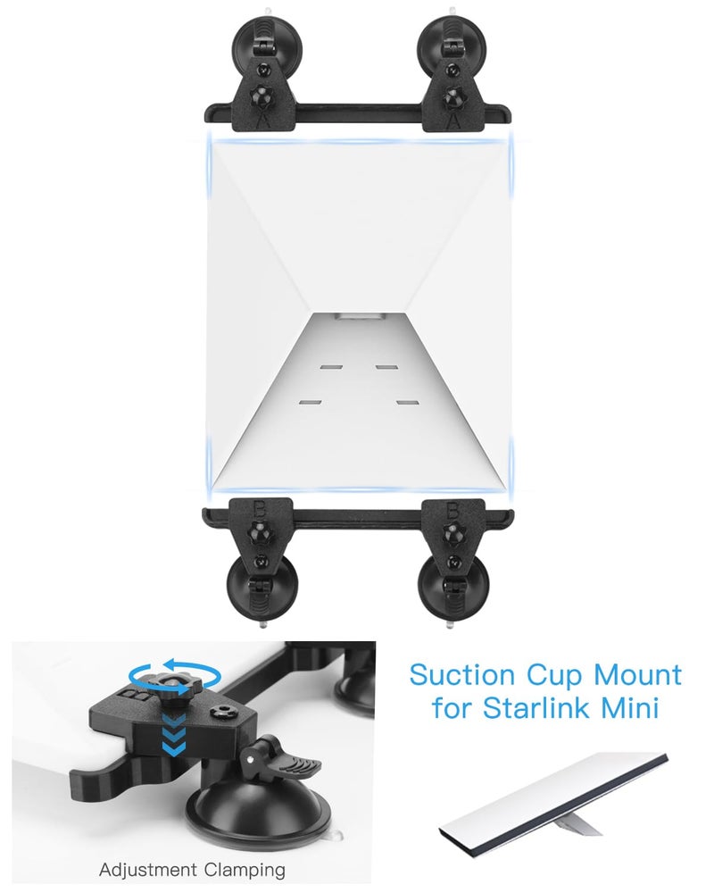Generic Tiga Starlink Mini Sunroof Suction Cup Mount - Suitable for Sunroof and Car Top 3D Printing Installation Kit - Switchable Suction Cup Direction - Starlink Mini Car Mount - Starlink Mini Roof Mount - Image 2