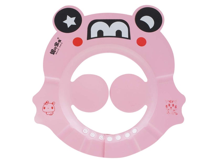 AUF Baby Shower Cap Bathing Protection with Ear Protection Pads Comfortable Soft Cap Hat for Toddler's,Baby,Children & Kids to Keep The Water Out of Their Eyes & Face Pink - Image 1