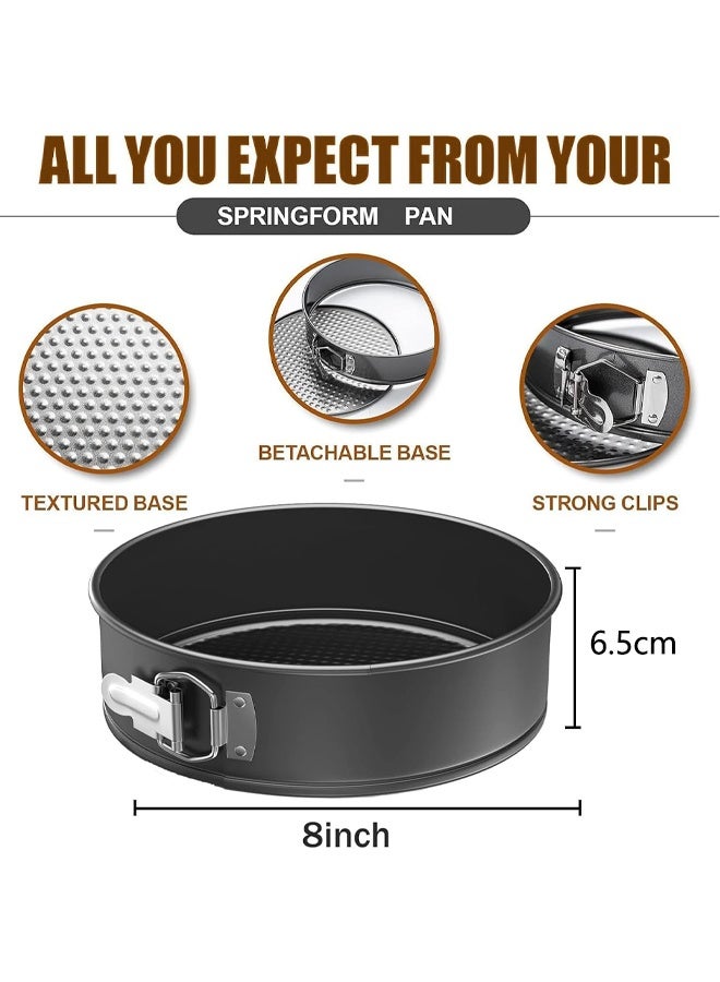 8 Inch Round Pan for Baking, 20 cm Springform Cake Tin with Loose Base, Non Stick Bake Ware Round Cake Tin for Restaurants, Home and Kitchen Baking Accessories - Image 2