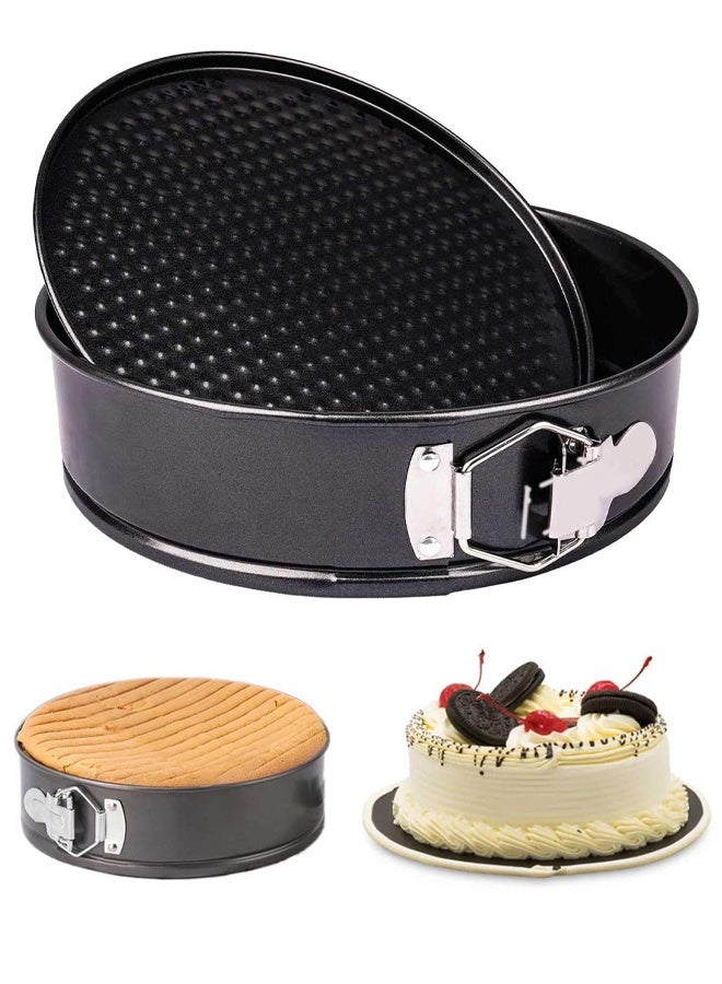 8 Inch Round Pan for Baking, 20 cm Springform Cake Tin with Loose Base, Non Stick Bake Ware Round Cake Tin for Restaurants, Home and Kitchen Baking Accessories - Image 1