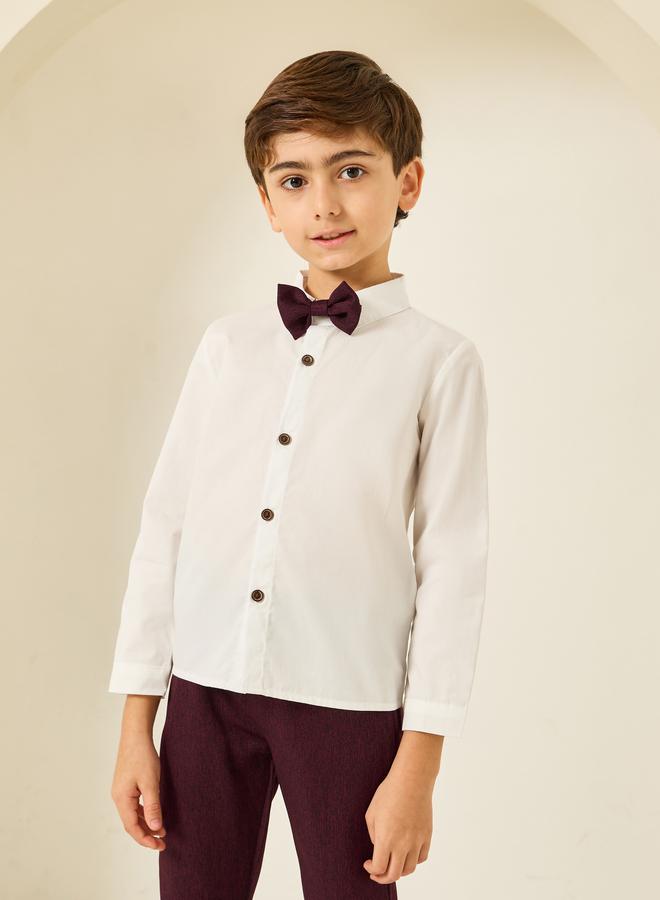 Styli Boys Shirt With Waistcoat And Trousers With Bow Set - Image 3