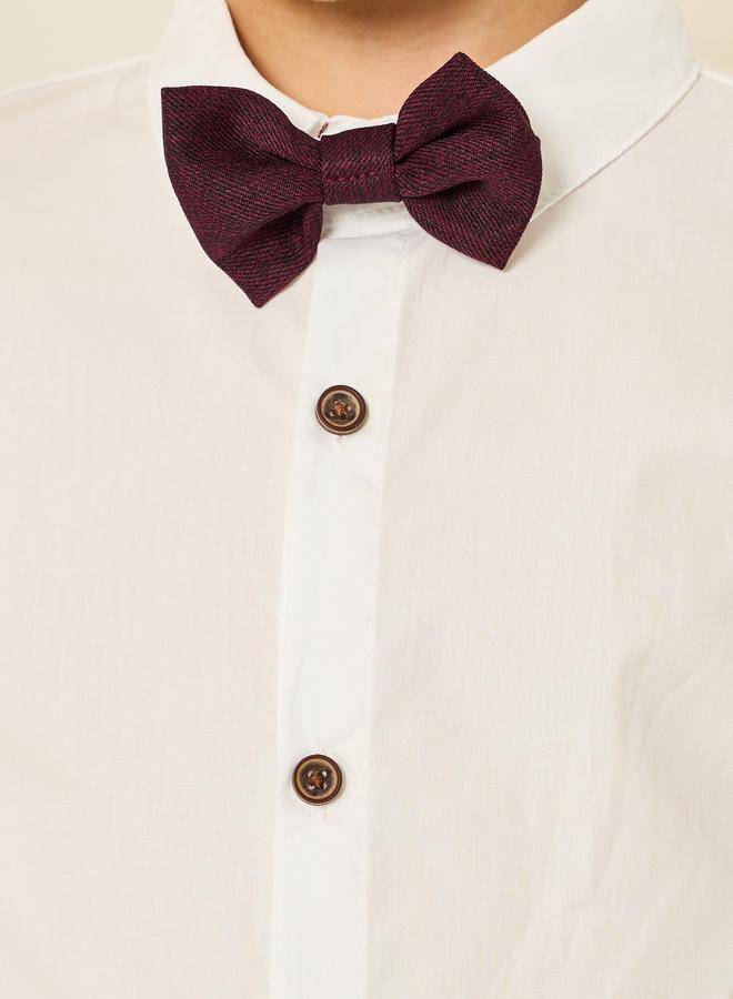 Styli Boys Shirt With Waistcoat And Trousers With Bow Set - Image 4