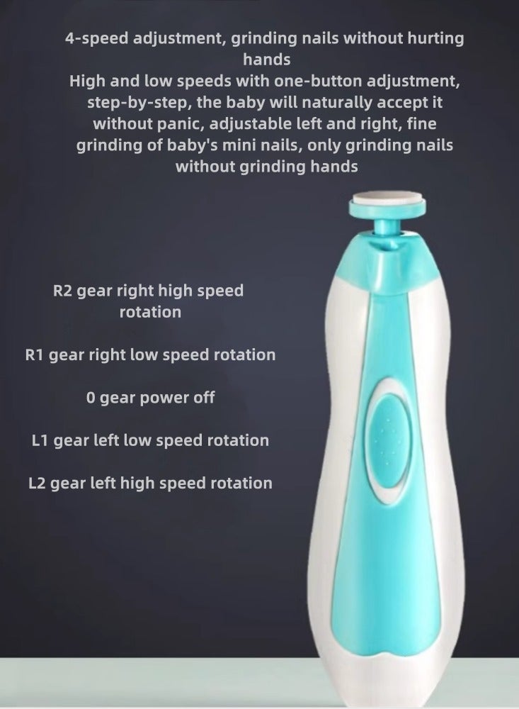 Baby Electric Nail Clippers, Fully Automatic, Special For Newborns, Baby Nail Clipping, Safe And Polishing Artifact, Upgraded USB Charging Model, Violet Blue, Dust Cover/Automatic pause, No Pinching - Image 2
