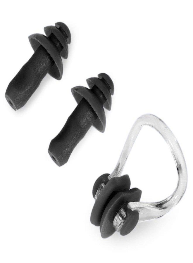 Slyk Swimming Kit Set for Young, Adult, Men and Women with Silicone Swim Cap, Swim Goggle, 2 pc Earplugs with 1 pc Nose Clip (Black) - Image 3