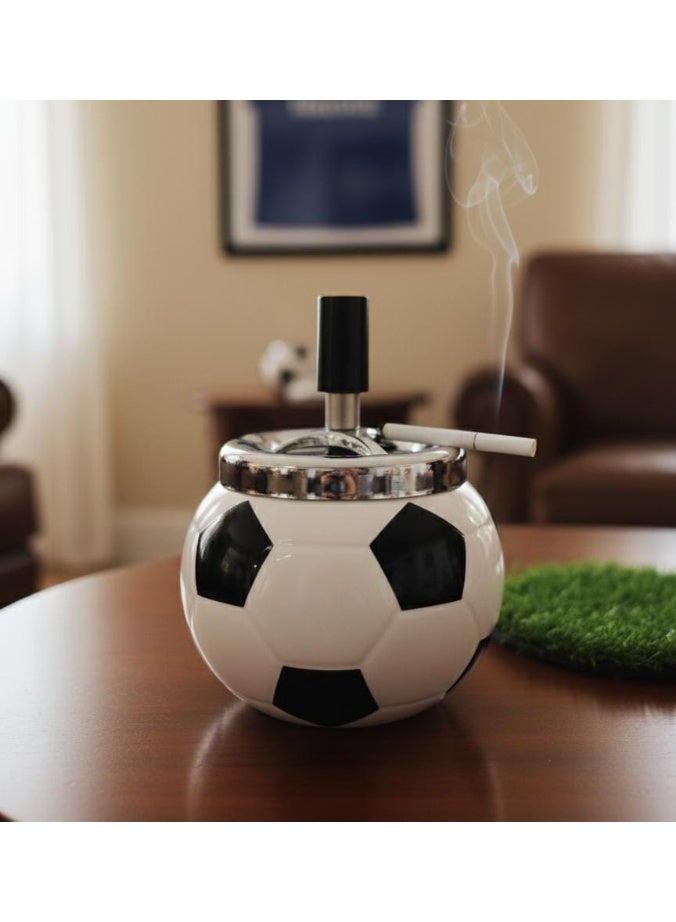 AKDC Ceramic Ball Shape Ashtray with Spring Top – Creative Round Design Ideal for Modern Home or Office Décor - Image 2