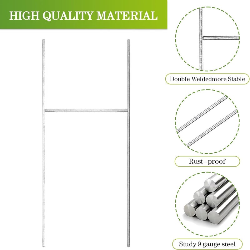 FAAYUCK 6 Pack Yard Sign Stakes, 17X6 INCH H Frames Yard Stakes for Signs for Ground Outdoor, Metal Yard Sign Holder for Corrugated Plastic Sign, Blank Lawn Sign, Estate Garage Sale - Image 3