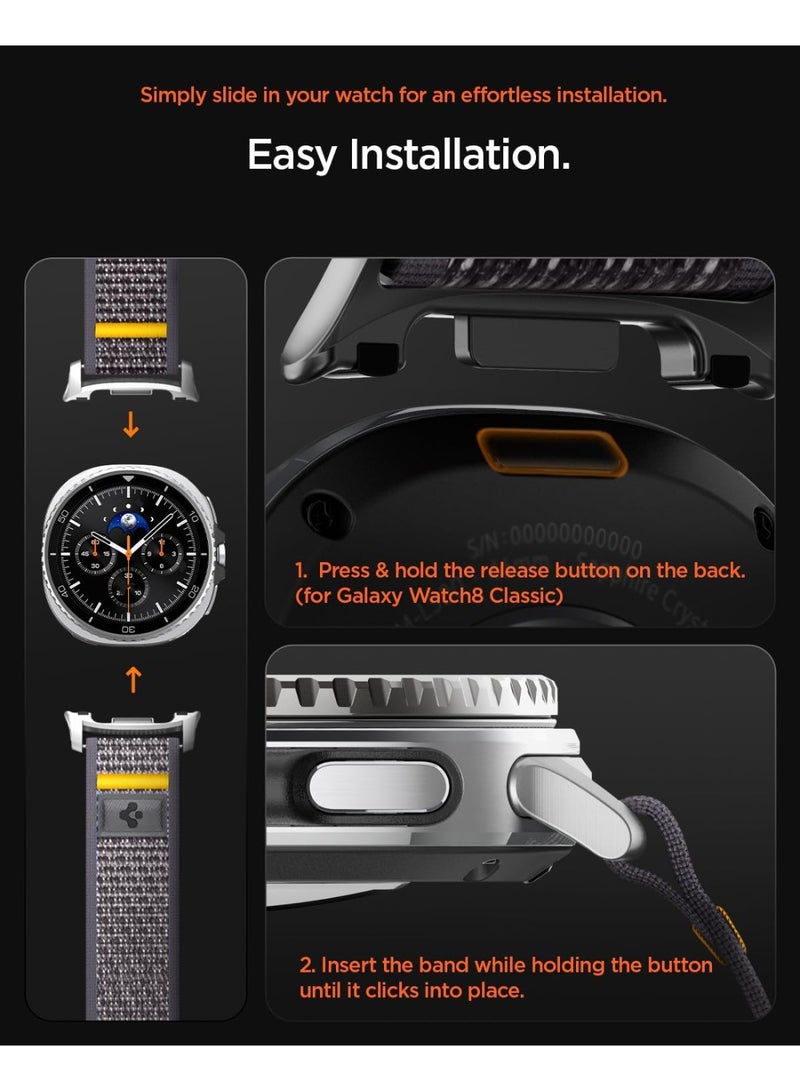 Spigen Athlex Air for Galaxy Watch 8 Band compatible with Samsung Galaxy Watch 8 Classic 46mm, Galaxy Watch8 44/40mm Adjustable Loop Band Strap - Active Gray - Image 3