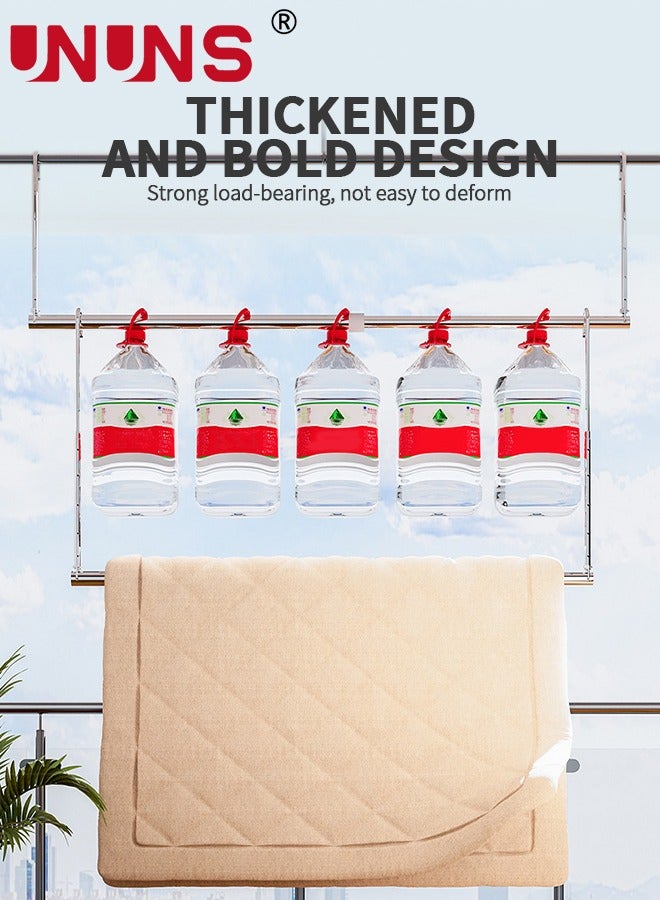 UNUNS Adjustable Hanging Closet Rod,Extender Hanging Rod,Closet Hanging Organizer,Heavy Duty Closet Bar,Hanging Rod - Image 3