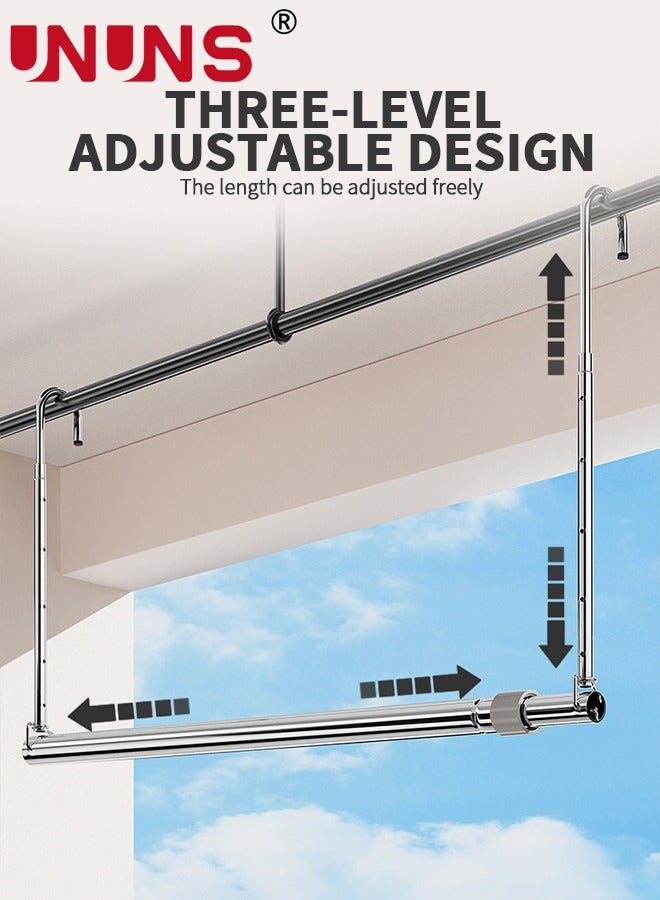 UNUNS Adjustable Hanging Closet Rod,Extender Hanging Rod,Closet Hanging Organizer,Heavy Duty Closet Bar,Hanging Rod - Image 4