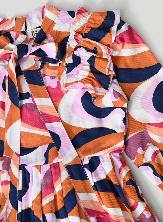 بيلا مودا فستان طويل بأكمام مطبوعة - Image 4