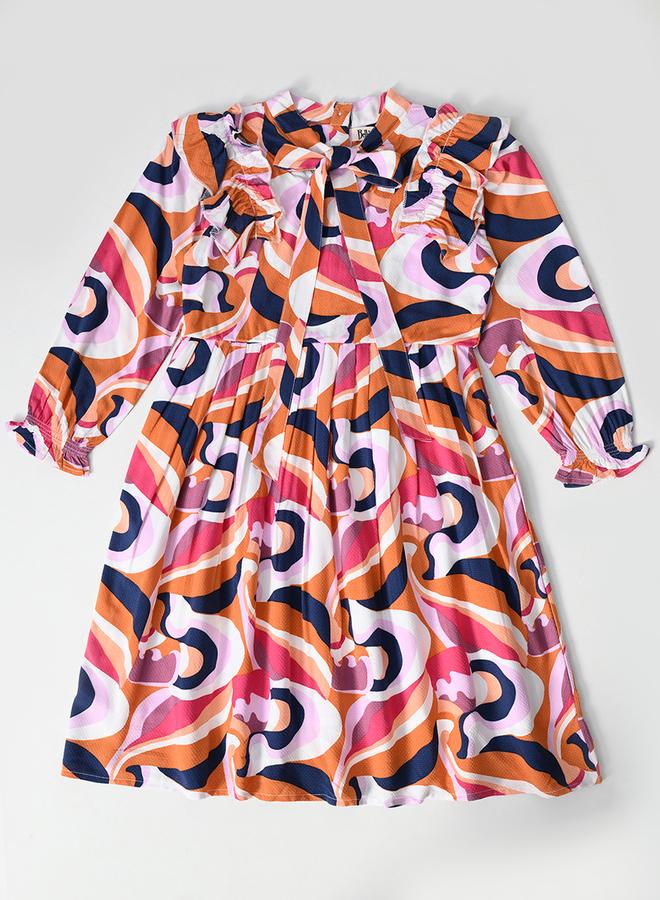 بيلا مودا فستان طويل بأكمام مطبوعة - Image 2