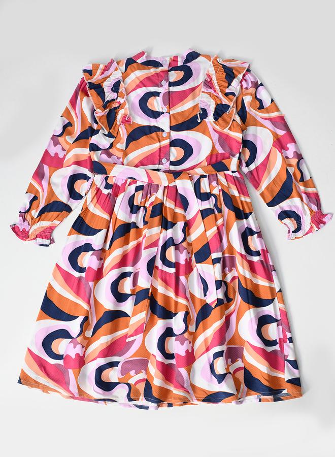 بيلا مودا فستان طويل بأكمام مطبوعة - Image 3