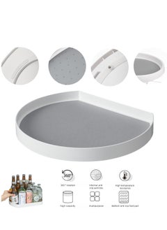 Excefore Turntable Organizer, Organizer Turntable Rack, 12.5''Non-Skid Lazy Susan Rack, for Cabinet,Refrigerator Pantry Organization Storage, Kitchen, Fridge,Countertop,Spice Rack Semicircle  - Image 2