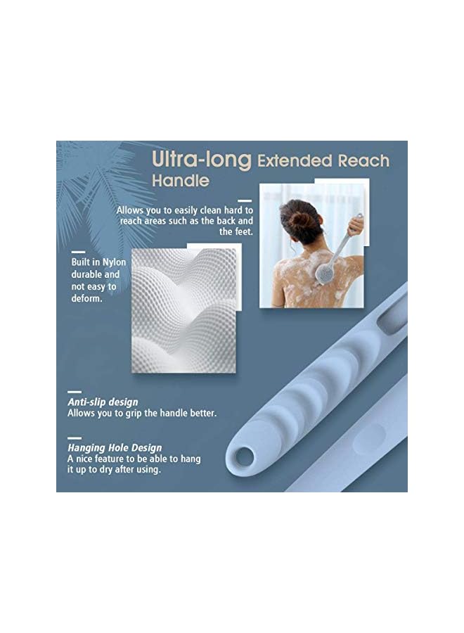 Bingcute Foot Scrubber And Body Brush Set No Plastic Smell Feet Scrubber Back Brush Wet And Dry Brush Body Exfoliator And Cellulite Massager Skin Care And Foot Care Shower Accessories - Image 3