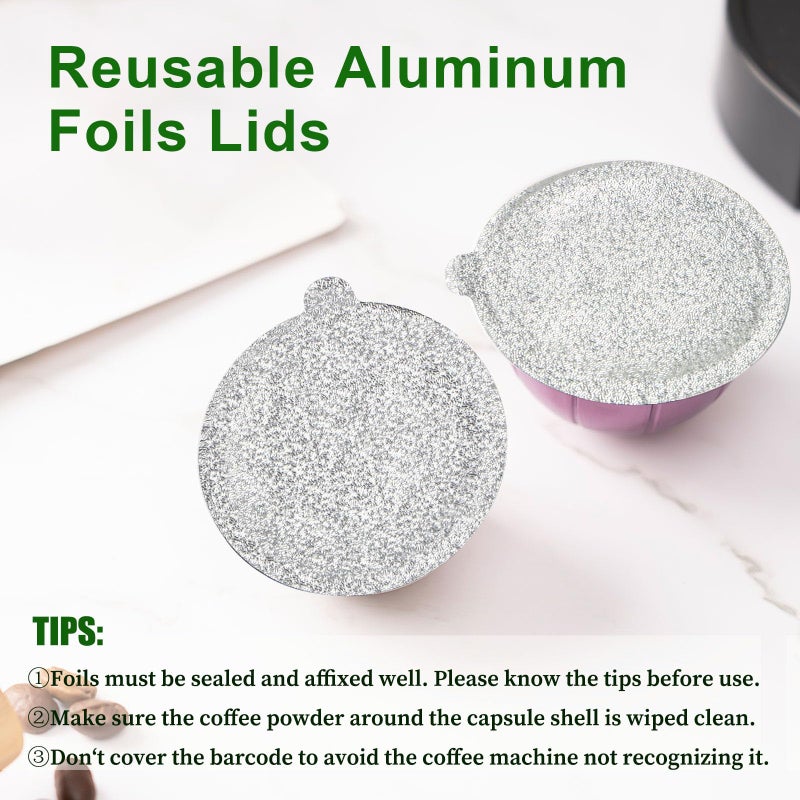 Clinuse Aluminum Foils Lids Seals To Reuse Nespresso Capsules Coffee Pods  Compatible With Nespresso Vertuoline Vertuo  100Pcs Reuse Coffee Pods Cover Seals (61Mm  Grey) - Image 4